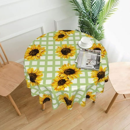 

WISH TREE Mandala Tablecloth Round Table Cover Washable Polyester Table Cloth for Dinner Kitchen Party