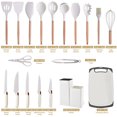 thumbnail image 3 of ACMETOP 19 Pieces Kitchen Utensils Set for Cooking-11 Silicone Cooking Utensils,6 Knife set with Block,2 Utensil Sets,Utensilios de cocina(Beige), 3 of 10