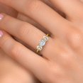 thumbnail image 4 of Gem Stone King 10K Yellow Gold Forever One DEF Moissanite From Charles & Colvard and Peach Morganite Engagement Ring for Women | 1.30 Cttw | Round 5MM | Gemstone Birthstone | Size 9, 4 of 7