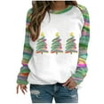thumbnail image 1 of EQWLJWE Chandails en Molleton de Noël pour Femmes Manches Longues Col Rond Chandails en Molleton Pull Arbre de Noël Hauts et Verts Frais Manches Raglan Haut Arbre de Noël Chandails en Molleton pour Femmes Grandes Tailles, 1 of 2