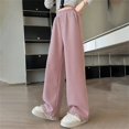 thumbnail image 5 of Otqutp Fleece Lined Sweatpants for Girls Elastic High Waist Wide Leg Baggy Joggers Pants Winter Casual Athletic Pants, 5 of 7