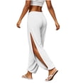 thumbnail image 2 of VV AVEORS Womens Wide Leg Sweatpants Cozy Casual Jogger Pants Baggy Elastic High Waisted Athletic Yoga Pants With Pockets White 2XL, 2 of 7