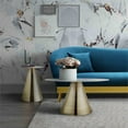 thumbnail image 2 of TOV Furniture Tempo 20"H Transitional Marble Aluminum Side Table in White/Gold, 2 of 5