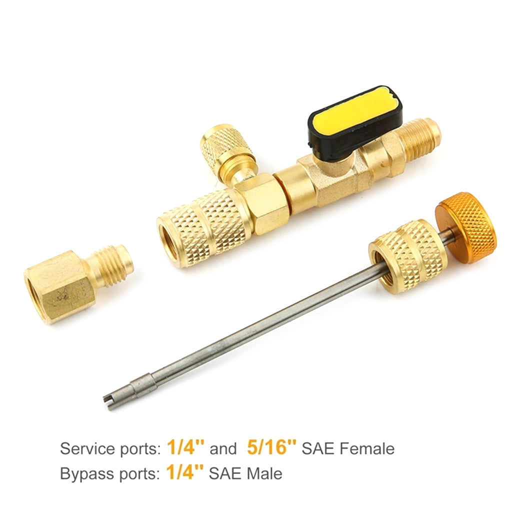 VALVE CORE REMOVAL TOOL 1/4 Female x 1/4 Side Port Male and 3/8 Male 