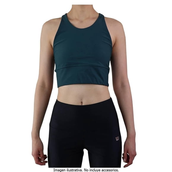 Top Wilson para Mujer, Deportivo de Licra Verde Pino Talla CH