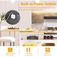 thumbnail image 3 of Homieasy Wine Cabinet with Charging Station and LED Light, Rotating Wine Rack Table for Liquor with Glass Holder and Wine Rack Storage, Freestanding Floor Coffee Bar Cabinet for Kitchen, White, 3 of 8