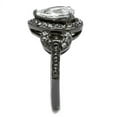 thumbnail image 2 of Womens Light Black Ring Anillo Para Mujer Stainless Steel Ring with AAA Grade CZ in Clear Alice, 2 of 4