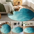 thumbnail image 5 of Round Area Rug 3.3 Ft, Blue Teal Ombre Washable Non-Slip Circle Carpet for Living Room/Bedroom, Coastal Beach Modern Abstract Art Low-Profile Small Kitchen Mats Collection Rugs for Indoor, 5 of 7