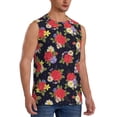thumbnail image 2 of Fotbe Men's Red Rose Flower Print Men's Sleeveless Muscle Tank Tops Casual T-Shirts for Gym Workout Beach-X-Large, 2 of 8