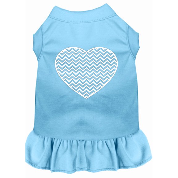 Pet Dog Cat Dress Screen Printed, "Chevron Heart"