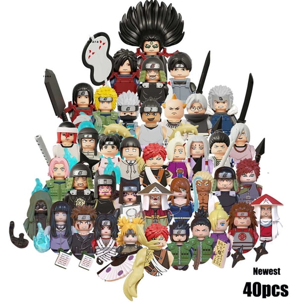 Naruto Sasuke Kakashi Akatsuki bricks Building Blocks Anime cartoon Mini Action Figures Heads Assembly Toys kids Christma Gifts Gao Jinjia LED