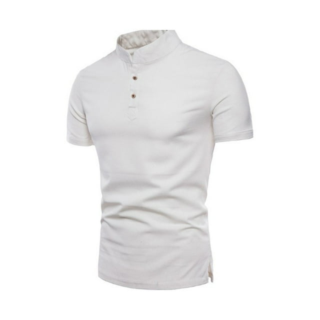 pstuiky camisetas de manga corta para hombre, Suéter casual de manga corta con cuello alto y diseño liso cómodo para hombre camisetas de hombre m