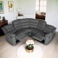 thumbnail image 6 of Sectional Reclining Sofa, 5-Seats Microfabric Manual Sectional Couches with Cup Holders for Living Room, Small Recline Sofa Living room Furniture Sets, 6 of 7