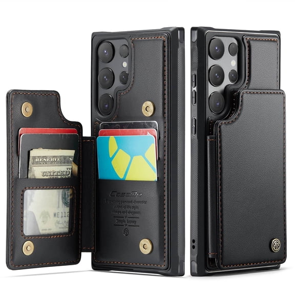 for Samsung Galaxy S24 Ultra Case with Card Holder, Wallet Case for Women Men with RFID Blocking, Durable Leather Kickstand Magnetic Clasp Shockproof Phone Case for Samsung Galaxy S24 Ultra