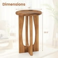 thumbnail image 3 of Gymax 14'' Round Mahogany Accent Table Farmhouse End Table w/ Round Tray Top, 3 of 10