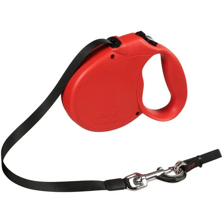 2 Retractable Cord Leash - Flexi Retractable Dog Leash, 16 Ft. Tape Dog Walking Leash, Large for Dogs up to 110 Lbs. Red, Fast and Reliable 1-Hand Braking System with Permanent Braking Feature