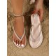 thumbnail image 1 of Flat Beach Sandals Women Woven Slipper Flip Flops, 1 of 4