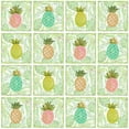 thumbnail image 2 of Del Sol, Ani 26x26 White Modern Wood Framed Museum Art Print Titled - Tropical Pineapple Squares, 2 of 4