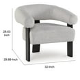 thumbnail image 5 of Tisa Accent Chair- Gray Polyester- 3 Leg Black Wood Frame Round Barrel Back, 5 of 5