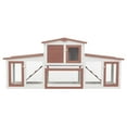 thumbnail image 2 of vidaXL Outdoor Large Rabbit Hutch Brown and White 204x45x85 cm Wood, 2 of 5