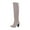Grey, variant on jsaierl Women Chunky Round Toe Suede Knee High Boots Fashion Solid Thigh High Slip-on Long Boots