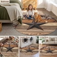 thumbnail image 5 of Texas Star Vintage Round Area Rug 8Ft Washable Large Circle Rugs for Living Room Dorm, Berry Dark Brown Wooden Non-Slip Carpet Floor Mats Indoor Outdoor Carpet Runner Aesthetic Home Decor, 5 of 8