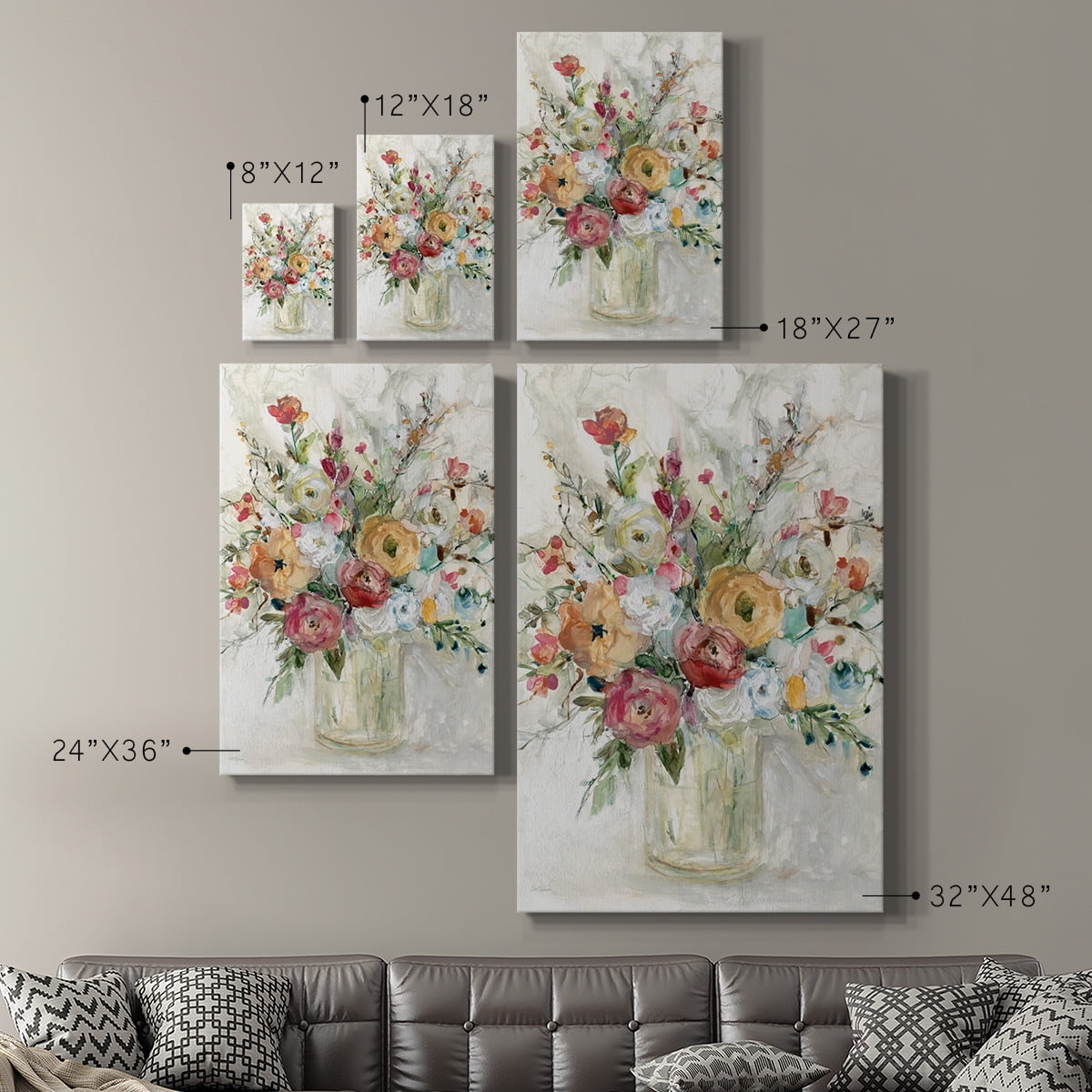 Contemporary Bouquet Premium Gallery Wrapped Canvas - Ready to Hang