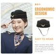 thumbnail image 3 of Gorra de azafata de vuelo para mujer, diseño ergonómico y cómodo, ideal para disfraces, cosplay y actuaciones en el escenario. Color negro., 3 of 7