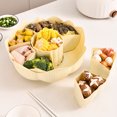 thumbnail image 6 of Flower Shaped Snack Tray Fruit Bowl Divided Serving Container 6 Compartment Fruit Tray Nut Candy Veggie Tray with Lid Fruit Platter Plastic Appetizer Tray Fruit Plate Organizer for Party Supply, 6 of 8