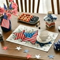 thumbnail image 3 of American Flag Stars Eucalyptus 4th of July Placemats Set of 6, 12x18 Inch Memorial Day Table Mats for Party Kitchen Dining Decoration Red, 3 of 6