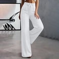 thumbnail image 5 of Favoffer Women Dress Wide Leg Pants High Waist Draped Straight Tube Solid Color Solid Color Functional Side Pockets Business Tailored Slacks for Office Daily Commute, 5 of 9