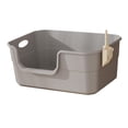 thumbnail image 4 of Caja de arena para gatos con tapa abierta, caja de arena para gatos, suministros para mascotas, cama para gatos portátil a prueba de salpicaduras, caj Gris, 4 of 8