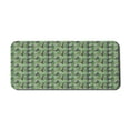 thumbnail image 1 of Aloha Computer Mouse Pad, Geometric and Concentric Circles Background with Monstera Leaves, Rectangle Non-Slip Rubber Mousepad X-Large, 35" x 15" Gaming Size, Charcoal Grey Green, by Ambesonne, 1 of 2