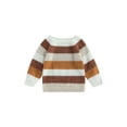 thumbnail image 1 of xiaxaixu Baby Knit Sweaters Cute Long Sleeve Round Neck Contrast Color Pullover Tops Toddler Knitwear, 1 of 8