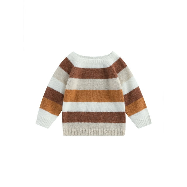 xiaxaixu Chandails en Tricot pour Bébé Mignons Manches Longues Col Rond Chandail Contrasté Hauts Tricot pour Tout-Petits