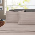 thumbnail image 2 of 600 Thread Count 100% Cotton Wrinkle Free Striped Sheet Set (Queen, Taupe), 2 of 2