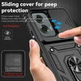 thumbnail image 4 of ELEHOLD Rugged Case for Motorola Moto G Stylus 5G 2024,Heavy Duty Slide Lens Protective Case 360° Ring Holder Kickstand Magentic Shockproof Cover for Moto G Stylus 5G 2024,Black, 4 of 9