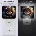 thumbnail image 2 of PhooArto Tribal Wolf Galaxy Moon Plug in LED Night Light Auto Sensor Dusk to Dawn Decorative Night for Bedroom, Bathroom, Kitchen, Hallway, Stairs, Baby's Room, Energy Saving, 2 of 7