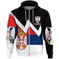 thumbnail image 5 of Sudadera con cremallera y estampado 3D de la bandera de Serbia para hombre, sudadera con estampado del emblema nacional de Serbia, sudaderas casuales de moda para la calle, sudaderas con capucha, 5 of 5