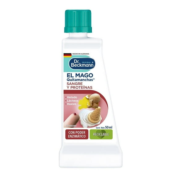Quitamanchas Dr Beckmann El Mago 4 sangre lácteos y clara de huevo 50 ml