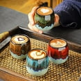thumbnail image 2 of Fymlhomi Ceramic Kiln-Change Espresso Cups Small Espresso Coffee Cup Spirits Cups Tasting Cups Ceramic Mate Cup Set of 4 (4 colors), 2 of 5