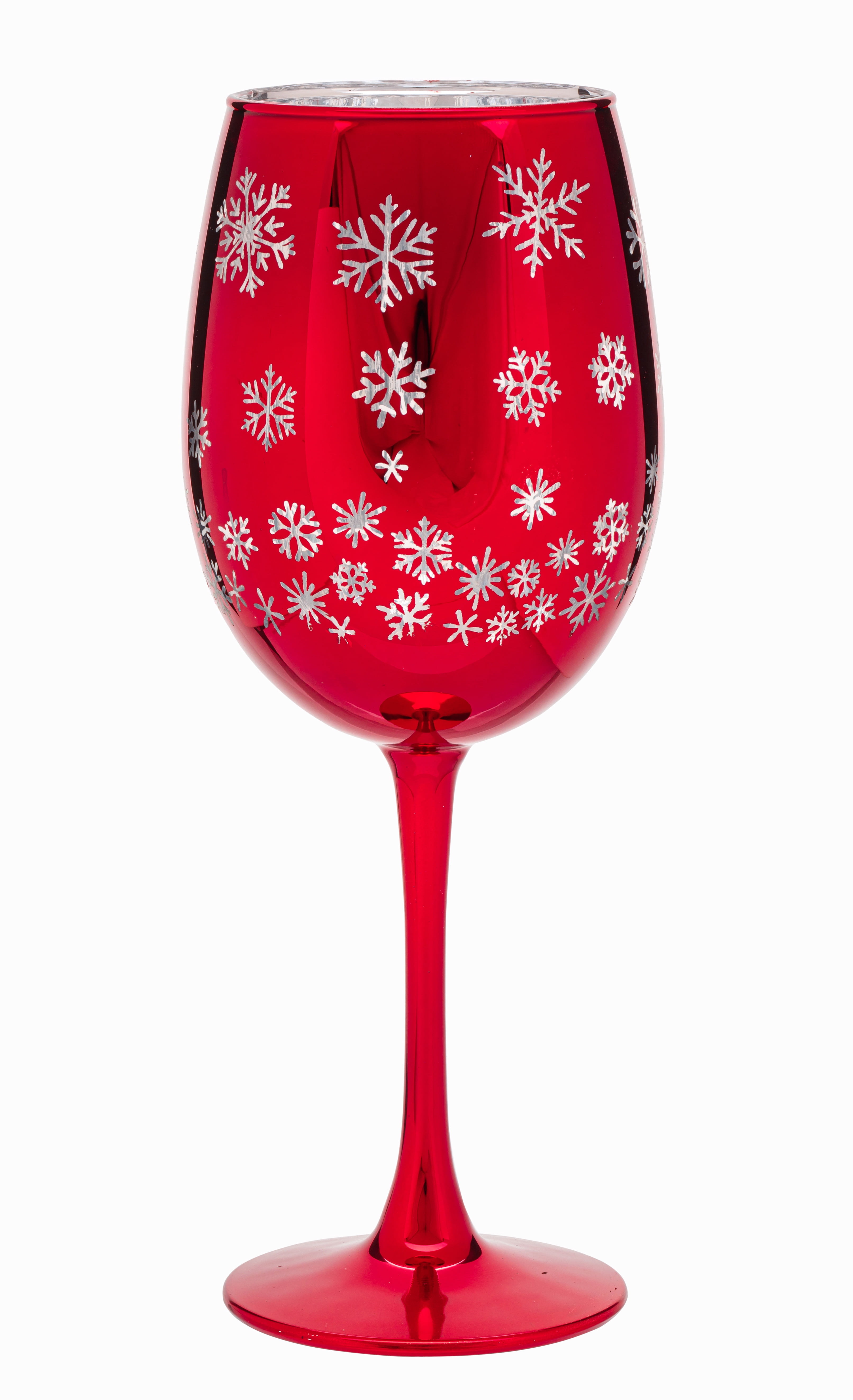 Snowflake Wine Glass 15.5 OZ Holiday Time