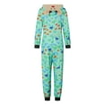 thumbnail image 5 of Family Matching Christmas Jumpsuit Pajamas, Cartoon Dinosaur Print Zip Up Long-Sleeved Novelty Sleepwear Outfits, 5 of 10
