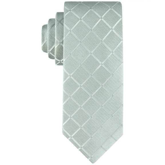 Calvin Klein Mens Regular fit Tie Necktie One Size Mint Green Argyle/Diamond