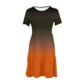 thumbnail image 4 of Sakmal Dresses for Women 2024 Casual Spring Loose Fit Gradient with Pocket Basic Comfort Fit Orange Short Sleeve Long Sundress, 4 of 5
