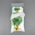 thumbnail image 1 of Spring Duvet Cover Set, Multiple Exposure Technique of Spring Themed Details of Falling Leaves and Tree, Bedding Set with Shams and Fitted Sheet, 3 Sizes, by Ambesonne, 1 of 3