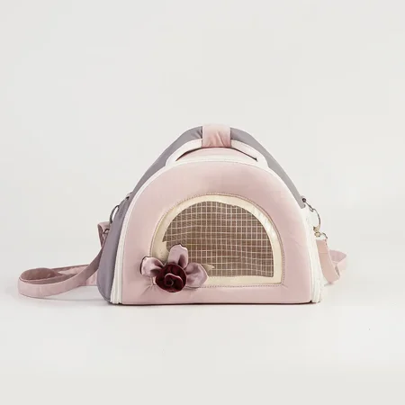 Breathable Pet Bag Small Pet Carrier Bag Breathable Comfortable Pet Travel Tote Bag Sling for Hamster Guinea Pig Rabbit Hedgehog (pink B)