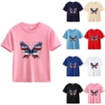thumbnail image 5 of ZACPNCV Kids Boys Girls USA Letter Print Tees Short Sleeve Crewneck Holiday Tops Patriotic Graphic Shirts Loose Independence Day Clothes Red 5-6 Years, 5 of 5