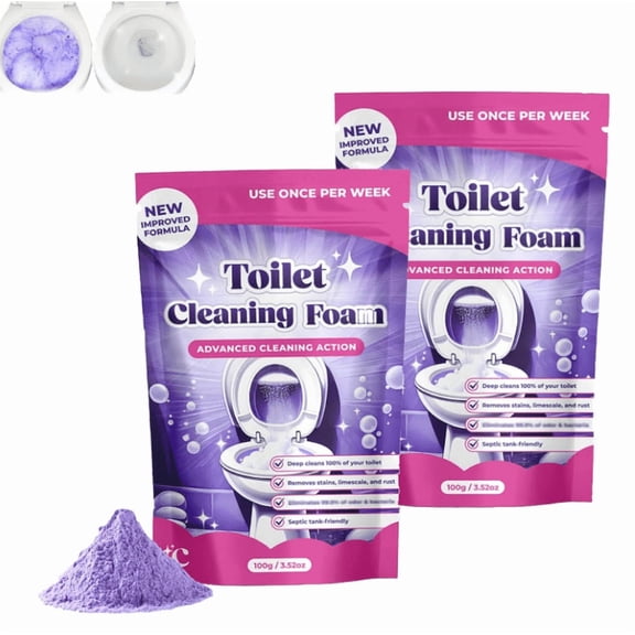RuWeoMaa Fizzclean Toilet Cleaner, Insta-Action Foam For Sparkling Clean Toilet, Eliminates Stains In 20 Min, Scrub-Free Cleaning, Powerful Deep Cleaning Action (2bag)