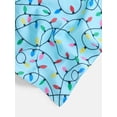 thumbnail image 4 of Holiday Time Woven Festive Lights Bandana, One Size, Blue/Multi, Cotton, 4 of 4